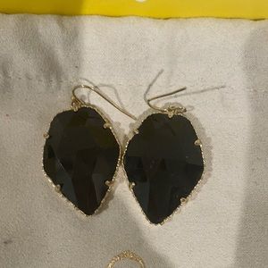 Kendra Scott black and gold earrings